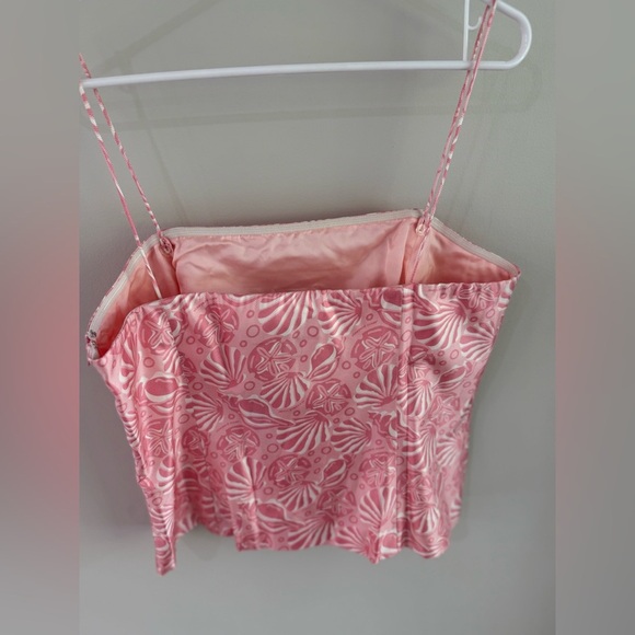 Vineyard Vines The Tuckernuck Tank Top - Silk - Pink Shell Print - Size 14 - NWT - Picture 4 of 9